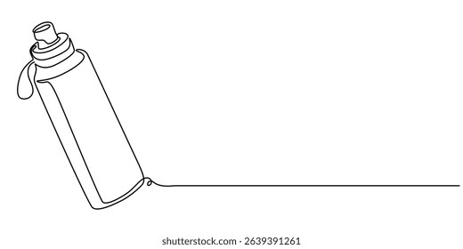 Continuous one line drawing of water drink bottle. Sports water bottle single line vector illustration, Continuous Line Drawing of Water Bottle Icon. Hand Drawn Symbol Vector Illustration