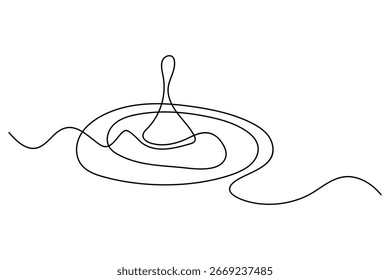 Continuous one line drawing of water drop outline illustration for eco and purity concept
