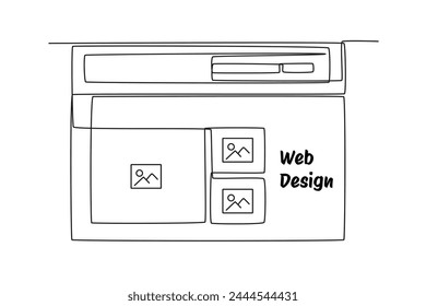 Continuous one line drawing  web design and mobile application concept. Doodle vector illustration.