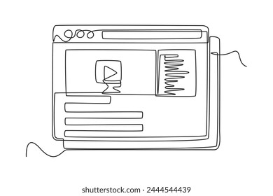 Diseño web de dibujo continuo de una línea y concepto de aplicación móvil. Ilustración vectorial de garabatos.