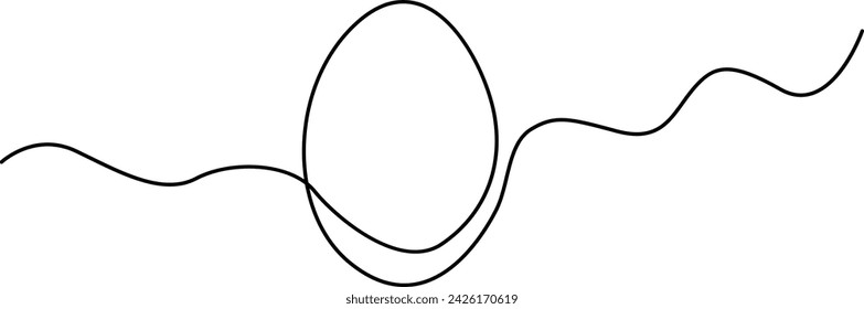 continuous one line drawing of whole egg vector illustration