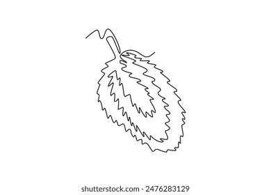 Una línea continua que dibuja la guanábana orgánica sana de la frescura completa para la identidad del logotipo del huerto. Concepto de fruta fresca de verano para el icono del jardín de frutas. Ilustración gráfica de Vector de diseño de línea simple