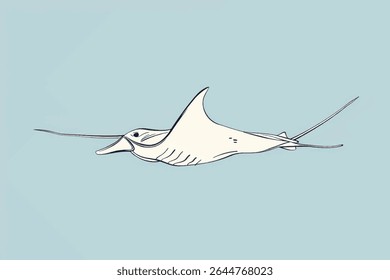Continuous one line drawing wild blue whale fish. One line drawing illustration of blue whale fish. Marine animal concept continuous line art. Editable outline.