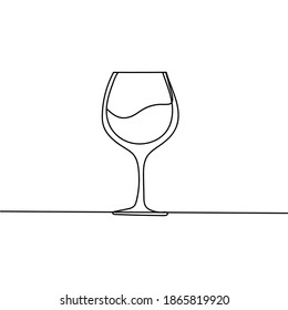Kontinuierlicher 1-zeiliger Ziehwein. Ideal für Grußkarten, Partyeinladungen, Poster, Aufkleber, Kleidung. Ein Alkoholkonzept