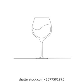 Continuous one line drawing of wine glasses. Champagne toast and cheers in simple linear style.white background Doodle one line vector illustration