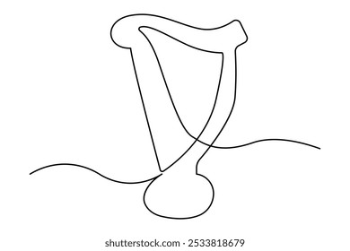 Desenho contínuo de uma linha do troféu de vencedor isolado no fundo branco