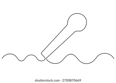 Desenho contínuo de uma linha de microfone com fio ilustração minimalista
