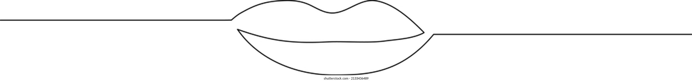 Continuous one line drawing of woman lips. Minimalistic line art. Beauty fashion concept.