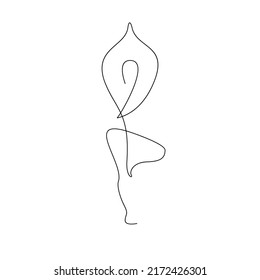 Continuous one line drawing. Woman sitting yoga pose cross legged meditating. Vector illustration
