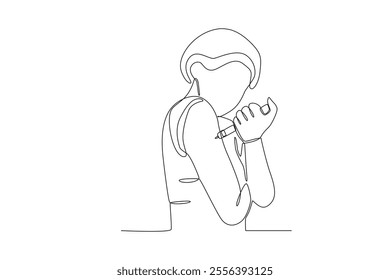 Continuous one line drawing of Woman injecting insulin, International diabetes day
