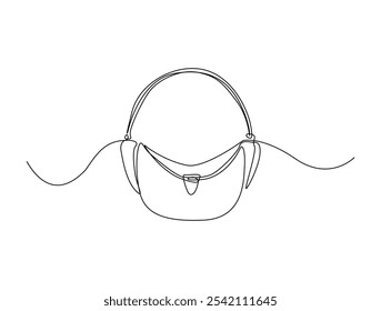 Continuous one line drawing of womens hand bag. Lady's bag single line art vector illustration. Editable vector. 
