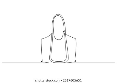Continuous one line drawing of Women's handbags. Single line drawing illustration of HandBags. Fashionable style concept vector art. Doodle line illustration.