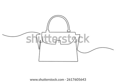 Continuous one line drawing of Women's handbags. Single line drawing illustration of HandBags. Fashionable style concept vector art. Doodle line illustration.