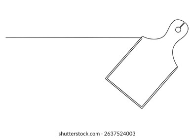 Continuous one line drawing of Wooden cutting board. Single line drawing illustration of Empty wooden cutting board. Kitchen utensils concept vector art. Doodle line illustration.