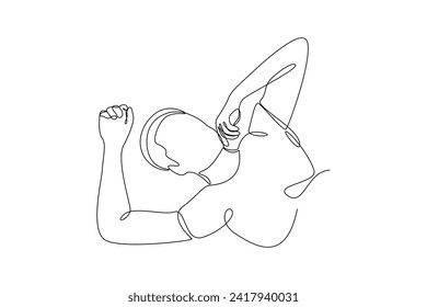 Continuous one line drawing World sleep day concept. Doodle vector illustration.