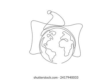 Continuous one line drawing World sleep day concept. Doodle vector illustration.