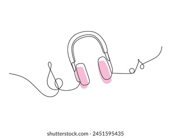 Continuous one line drawing world music day vector art illustration