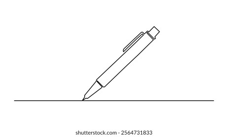 Continuous one line drawing writing pen ,minimalist linear illustration made of single line vector illustration