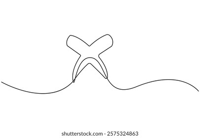 Continuous one line drawing Wrong Mark