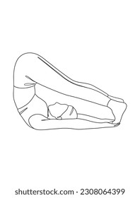 Continuous one line drawing of yoga woman poses. Vector illustration.
