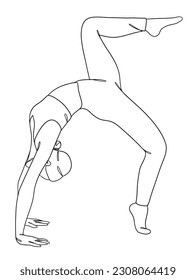 Continuous one line drawing of yoga woman poses. Vector illustration.