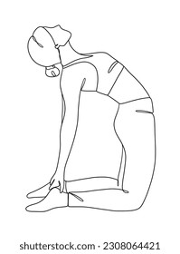 Continuous one line drawing of yoga woman poses. Vector illustration.