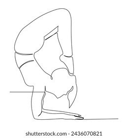 
continuous one line drawing in yoga pose exercise minimalist design vector art and illustration