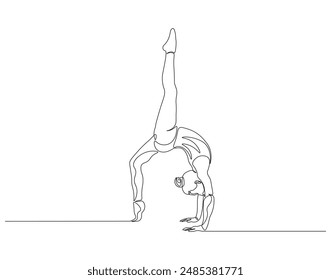 Continuous one line drawing of yoga. Single line drawing illustration of women yoga pose. Yoga, Meditation, Healty body, and Relaxtation concept line art. Editable outline.