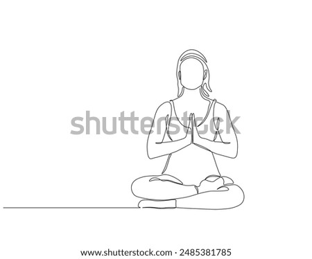 Continuous one line drawing of yoga. Single line drawing illustration of women yoga pose. Yoga, Meditation, Healty body, and Relaxtation concept line art. Editable outline.