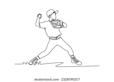 Continuous one line drawing Youth Sports concept. Single line draw design vector graphic illustration.