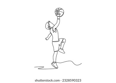 Continuous one line drawing Youth Sports concept. Single line draw design vector graphic illustration.