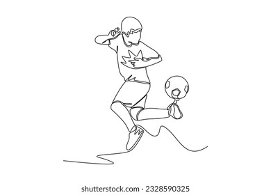 Continuous one line drawing Youth Sports concept. Single line draw design vector graphic illustration.