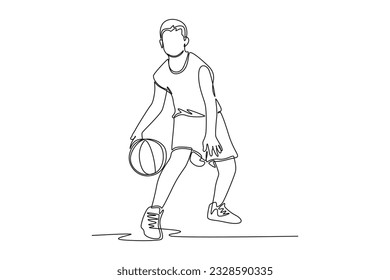 Kontinuierliche Zeichnung des Jugendsportkonzepts mit einer Linie. Einzeilige Zeichnung, Vektorgrafik.