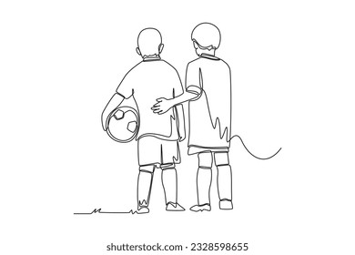 Continuous one line drawing Youth Sports concept. Single line draw design vector graphic illustration.