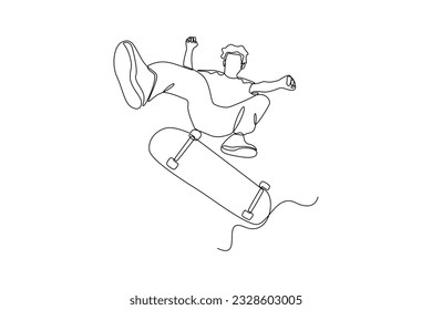 Continuous one line drawing Youth Sports concept. Single line draw design vector graphic illustration.
