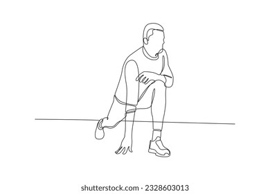 Continuous one line drawing Youth Sports concept. Single line draw design vector graphic illustration.