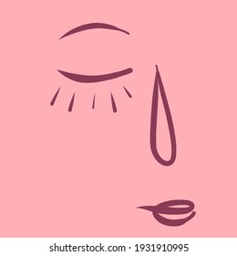 Continuous one line drawn face. Abstract minimal portrait. Woman face continuous line drawing. Set of creative templates in trendy style with one line face portrait. Cubism face. Woman beauty line.