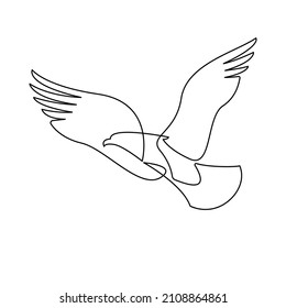 Continuous one line eagle drawing. Hand drawn minimalism style vector illustration.