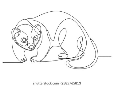 Continuous One Line Ferret | Minimalist Animal Vector Illustration