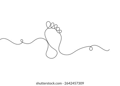 Continuous one line foot sole sketch