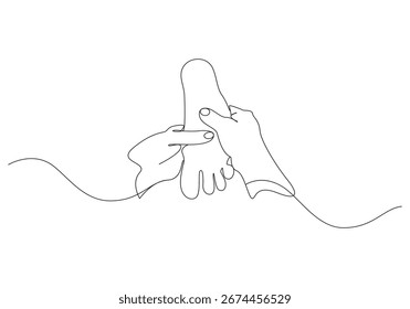 Continuous one line foot spa massage drawing,1