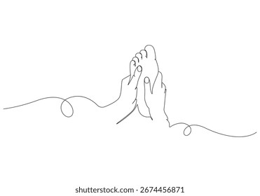 Dibujo continuo de masaje de spa de pie de una línea,1