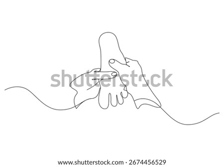 Continuous one line foot spa massage drawing,1