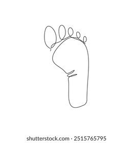 Uma linha contínua de um pé, Desenho de vetor Mão de ilustração desenhada isolada no fundo branco