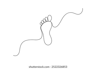 Continuous one line foot vector art illustration