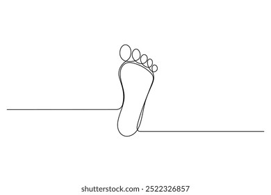 Continuous one line foot vector art illustration