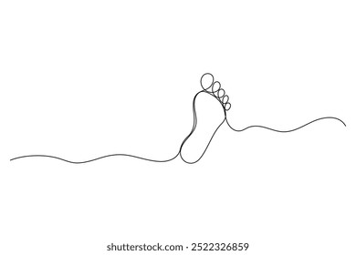 Continuous one line foot vector art illustration