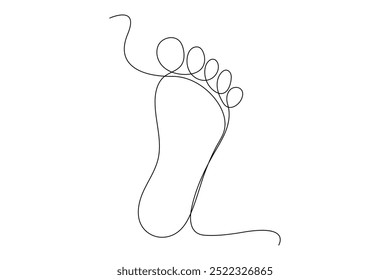 Continuous one line foot vector art illustration