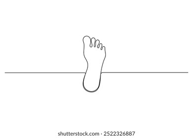 Continuous one line foot vector art illustration