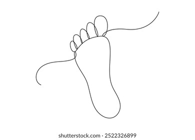 Continuous one line foot vector art illustration